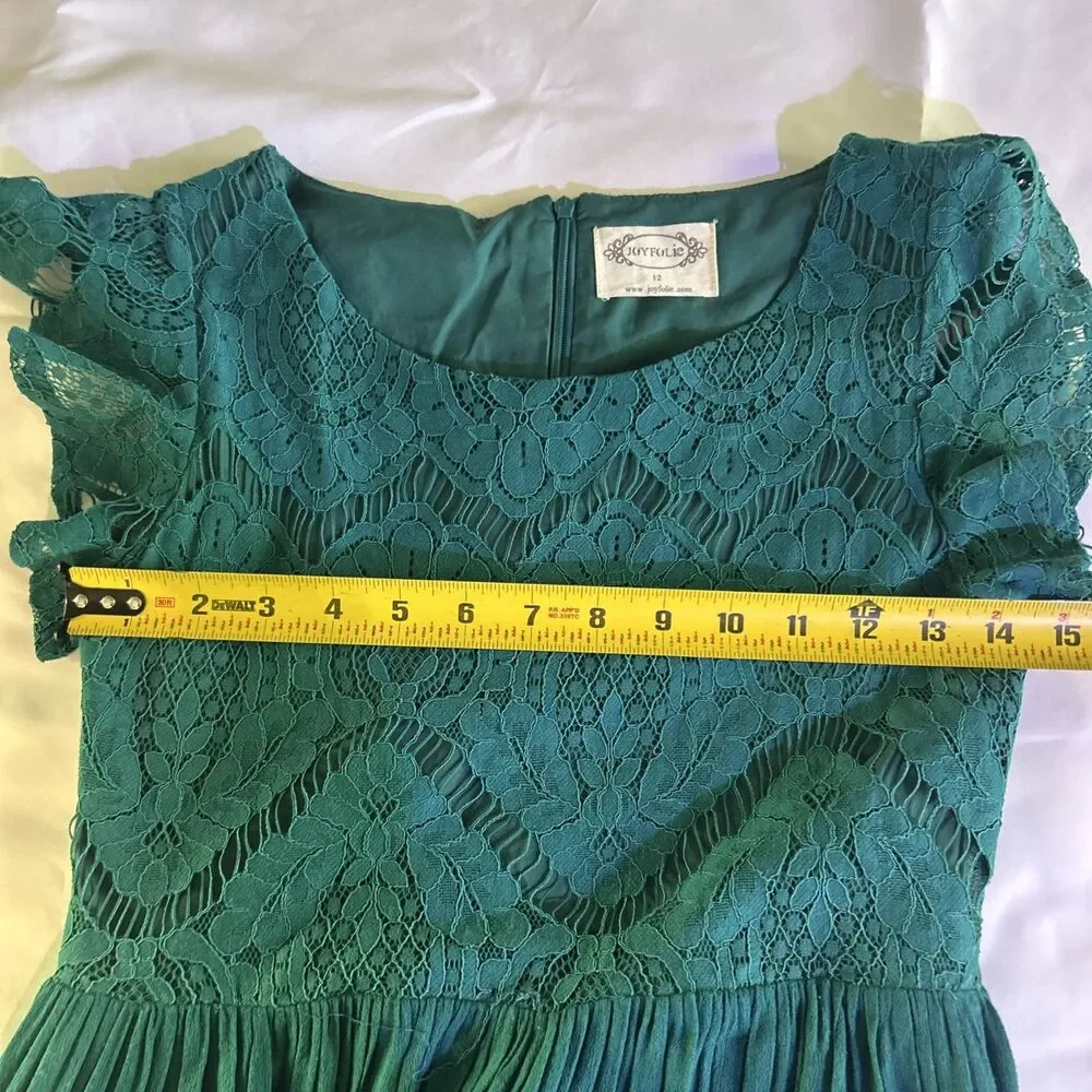 Green Forest Fairy Maxi Dress Boho Whimsy Juniors XS Girls 14 Witchy Cottage